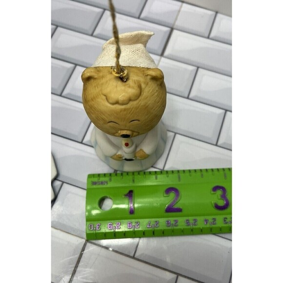 Vintage Jasco Beaver Jingle Bell & 4 Chistmas Ornaments Lot of 5 Ceramic Taiwan - Picture 14 of 14